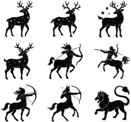 Forest creatures silhouette pack