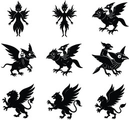 Forest creatures silhouette pack