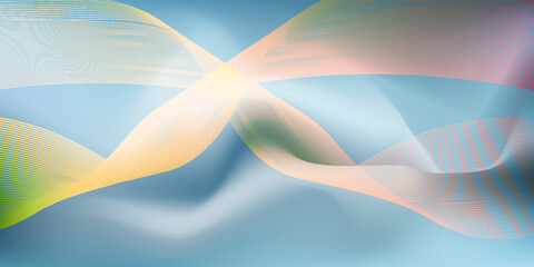 Abstract glowing wave lines on dark blue background. Dynamic wave pattern. Modern flowing wavy lines. Futuristic technology concept. Suit for banner, poster, cover, brochure, flyer, 