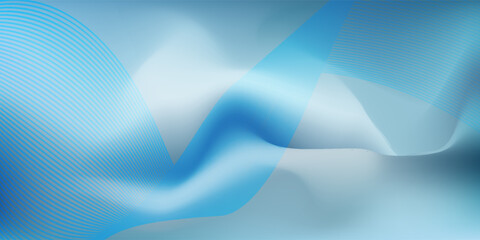 Abstract glowing wave lines on dark blue background. Dynamic wave pattern. Modern flowing wavy lines. Futuristic technology concept. Suit for banner, poster, cover, brochure, flyer, 