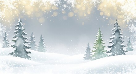 Eine verschneite Winterlandschaft mit ruhigen Tannen, sanftem Nebel und warmen Lichtreflexen erzeugt eine friedliche, märchenhafte Winterstimmung. Generative KI
