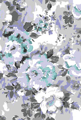 Romantic floral print with wildflowers sketch. Seamless pattern, gentle botanical background with various small flowers. Vector illustration.