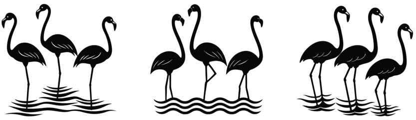 Grass and flowers silhouette vector with black and white flowers