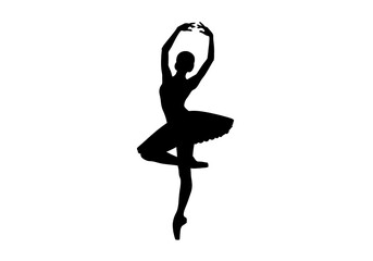 Silhouette of a ballerina in a graceful dance pose
