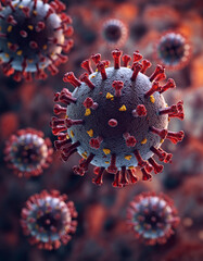 Cinematic 3D Scientific Rendering of Avian Influenza Virus Cluster Concept.