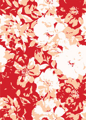 Romantic floral print with wildflowers sketch. Seamless pattern, gentle botanical background with various small flowers. Vector illustration.