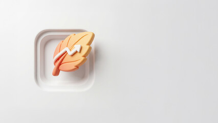 Nature Growth Icon in Minimalist Soft Neumorphic 3D Design 