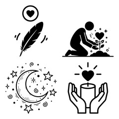 Thank Day Music studio doodle icons vector illustration