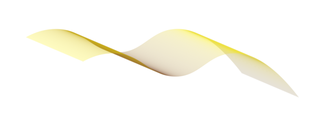 Abstract yellow and brown wave pattern isolated on transparent background modern design element with smooth lines and gradient colors for creative projects