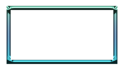 A shiny blue and green metallic frame isolated on transparent background, perfect for adding a touch of modern elegance to your photos or designs