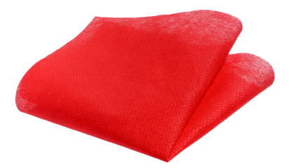 Folded red mesh fabric on isolated background