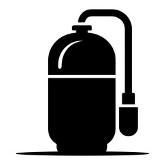 Obraz premium gass cylinder with pipe icon Silhouette vector style on white background