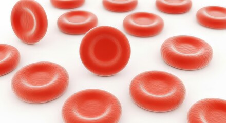 Close up of red blood cells isolated on white background medical concept