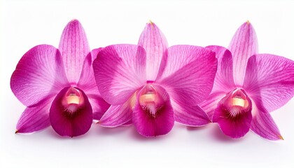 Obraz premium Pink Dendrobium Orchid Isolated On White Background