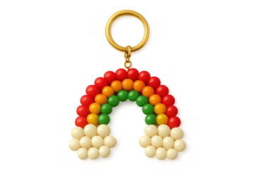 Rainbow beads keychain symbolizing pride and diversity