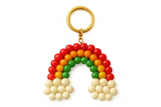 Rainbow beads keychain symbolizing pride and diversity