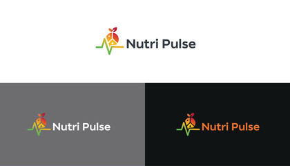 Nutri Pulse – Healthy Food & Heartbeat Line Logo