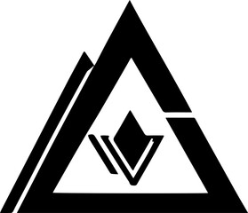 Minimal Futuristic Element – Clean Black Line Art Symbol
