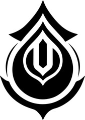 Minimal Futuristic Element – Clean Black Line Art Symbol
