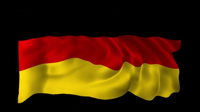 Realistic Germany flag waving in a seamless loop with alpha channel for overlays perfect for German Unity Day, national events, government celebrations, cultural projects, and 4K compositing