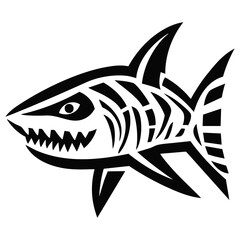 Abstract Shark Solid Illustration