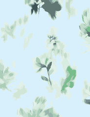 Romantic floral print with wildflowers sketch. Seamless pattern, gentle botanical background with various small flowers. Vector illustration.