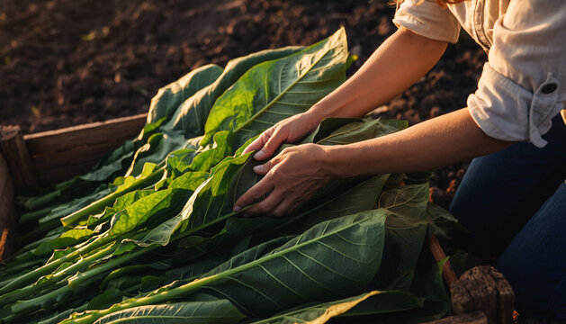 senior farmer working in the agricultural garden of Corn field at sunset. agriculture