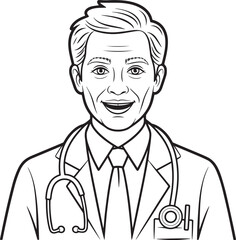 male doctor in a gown, vector