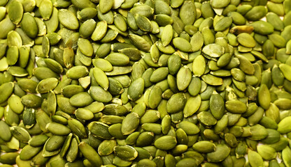 Pumpkin seeds texture. Healthy eating. organic Fat food