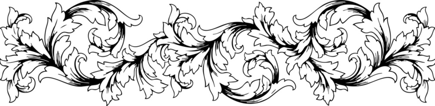 Elegant vintage flourish ornate scrollwork border design for decorative invitations and luxurious branding