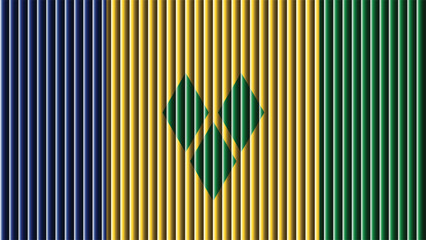 The flag of saint vincent and the grenadines features vertical stripes of blue yellow and green