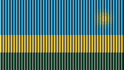 The national flag of rwanda features a vibrant design with bold stripes and a golden sun