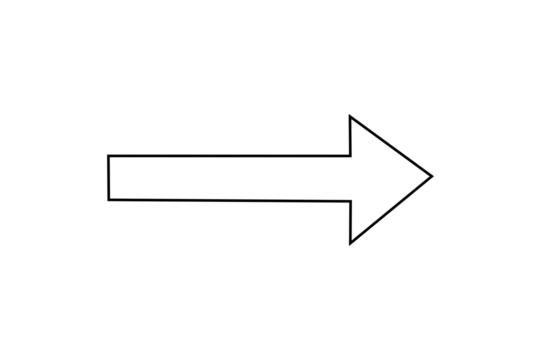 right side pointing white arrow on transparent background. Themes include direction, navigation, pointing symbols, and minimalism png file type stock photo