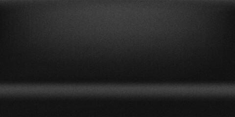 Empty black studio bg with limbo for product show. 3d render of room podium background with floor and wall. Simple scene with dark grey surface for goods presentation and black friday. 3D Illustration