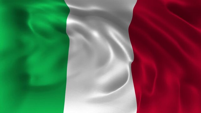 Realistic Italy flag waving in a seamless loop with detailed fabric texture perfect for Festa della Repubblica, national day events Italian celebrations government projects and 4K visual presentations