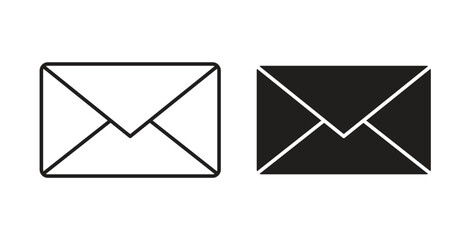 Mail icons set isolated on white background flat vector illustration.