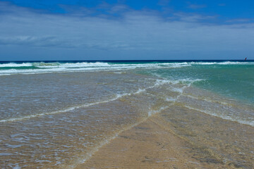 Waves Colliding on the Sand Spit of Sotavento Beach