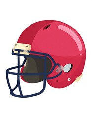 Naklejka premium Red and blue helmet with face guard, designed for the sport of football