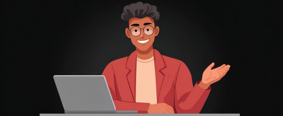 cheerful mentor engagingly answering viewer questions in an interactive virtual qa session