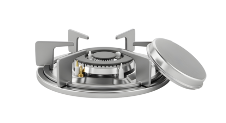 Gas stove burner on white background