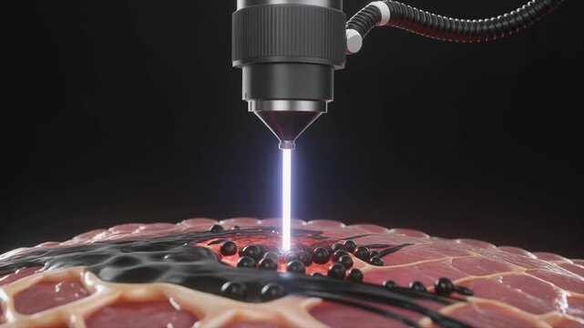 Microscopic Laser Vaporization Animation: Skin Treatment