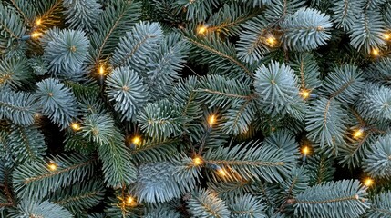 Decorative evergreen branches with warm glowing lights create a festive atmosphere for the holiday season in a cozy indoor setting