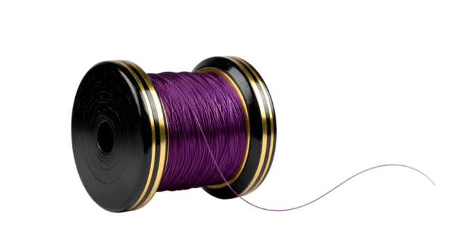 Spool of purple thread isolated on transparent background for sewing and crafts - Powered by Adobe