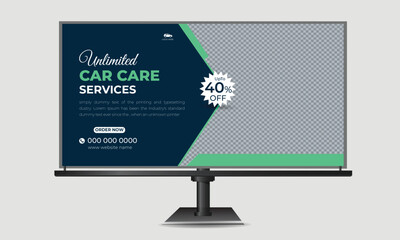 Car wash service billboard banner template design