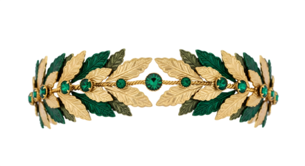 Green, Gold Laurel Wreath: Textured, Regal, Use for Awards, Mockups, Branding