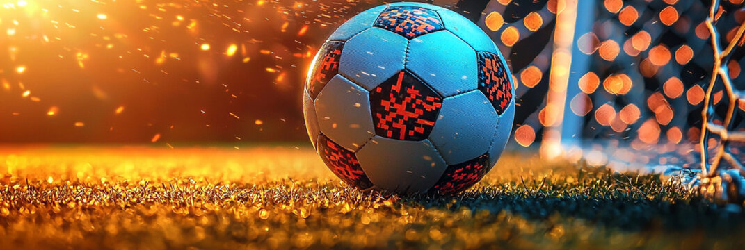Soccer ball in dynamic motion blur during sunset practice Generative AI