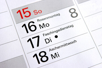 Karneval oder Fasching doch am Aschermittwoch ist alles vorbei