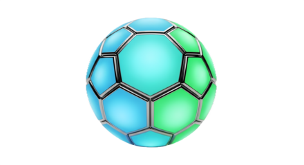Light blue & green sphere reflects light on a black background. Great for product staging, tech branding, posters.