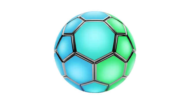 Light blue & green sphere reflects light on a black background. Great for product staging, tech branding, posters.