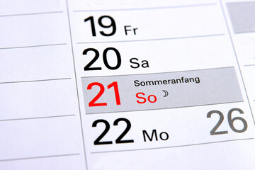 Am 21. Juni ist Sommeranfang